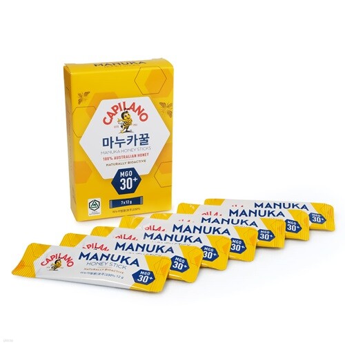 [예스24배송]호주산 마누카꿀 MGO 30+ 12g 스틱 7포입 1세트 휴대용 개별포장 벌꿀