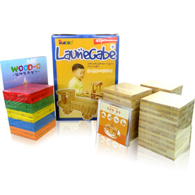 [라우네]입체원목쌓기놀이(칼라100pcs+원목300pcs+동영상CD+활용집 풀세트)