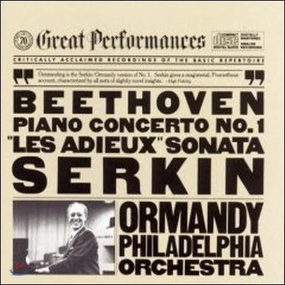 [중고] Rudolf Serkin, Eugene Ormandy / Beethoven : Piano Concerto No.1 Op.15, Piano Sonata Op.81a &#39;Les Adieux&#39; (수입/myk37807)