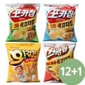 ★특가★오리온 인기과자 기획팩 12봉 +1 증정(포카칩 2종, 스윙칩, 오감자)