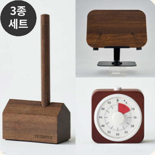 ★세트할인★[3종 독서시간 세트] 독서대+타이머(스퀘어)+하우스연필(다크월넛)