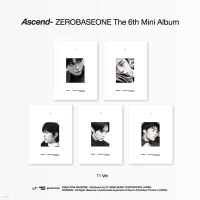 ZEROBASEONE - The 6th Mini Album [Ascend-] 11 Ver. [5종 SET]