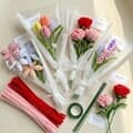 모루 꽃 다발 만들기 DIY 세트 키트 [4종 카네이션 백합 한송이 꽃다발 라벤더 튤립 공예 미니 조화 수업 클래스 패키지 재료]