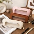 썸라이크 가죽 클리어 윈도우 펜슬 파우치