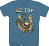 ZZ Top (지지 탑) - Snake Skull T-Shirt - Medium Blue