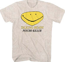 Talking Heads (토킹 헤즈) - Psycho Killer Smiley Face T-Shirt - Small Tan