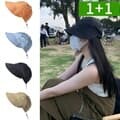 1+1 코튼 여름 버킷햇 여자 챙넓은모자 자외선차단