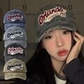 올란도 야구모자 볼캡 남성 여성 면 자수 워싱 빈티지 캡모자