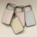 soft pastel stripe 아이폰 17 프로 갤럭시 맥세이프 실버 범퍼 케이스