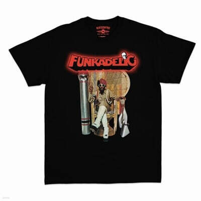 펑카델릭 티셔츠 (Funkadelic - Uncle Jam Peacock Chair - Heavy Cotton T-Shirt - XL Black)