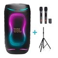 JBL PARTYBOX 130 블루투스 스피커+AS3 무선마이크+스탠드 휴대용 행사 캠핑 버스킹 앰프 파티박스