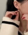 [925 Silver] Miss cubic earrings E 84
