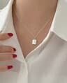 [써지컬] Square logo necklace N 17