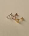 [925 Silver] Empty heart piercing E 112