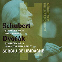 Sergiu Celibidache 슈베르트: 교향곡 8번 '미완성' / 드보르작: 교향곡 9번 '신세계로부터' ((Schubert: Unfinished Symphony / Dvorak: From the New World) [UHQCD]