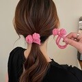 4종 두꺼운 포니테일 머리끈 여성 헤어 고무줄 스크런치 곱창 머리끈 똥머리 헤어 밴드 타이