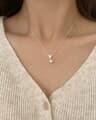 [925 Silver] Angel cubic pearl necklace A 04