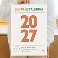 2027 루나 레트로 A3 음력 벽걸이 달력 (절기 스프링 캘린더)