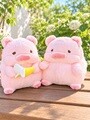다이어트 돼지 인형 바나나 먹는 돼지 모찌 애착 대형 봉제 동물 인형 쿠션 베개 인테리어