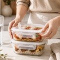 1+1 디유 내열유리 냉장고 정리 밀폐용기 반찬통 370ml