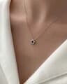 [925 Silver] Bloom Flower Necklace A 16
