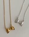 [925 Silver] Lovely Ribbon Necklace A 15