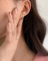 [925 Silver] Floral ribbon earrings E 73