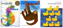에릭 칼 신간 그림책 3종 : Mister Seahorse (Hardcover) + Slowly, Slowly, Slowly, Said the Sloth (Paperback) + 10 Little Rubber Ducks (Hardcover)