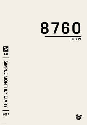 [2027년 날짜형] 8760 심플 먼슬리 다이어리 (차콜블랙)