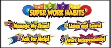 Super Power Super Work Habits Mini Bulletin Board Set