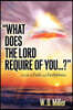 What Does the Lord Require of You...?