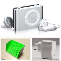 3세대 iPod shuffle 1GB Silver + 크리스탈 케이스 + USB 충전기