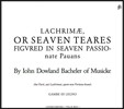 Gambe Di Legno 존 다울랜드: 라크리메 또는 일곱 곡의 슬픈 선율 (John Dowland: Lachrimae, Or Seaven Teares)