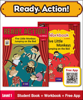 Ready Action Level 1 : Five Little Monkeys Jumping on the Bed (SB+WB+QRcode)