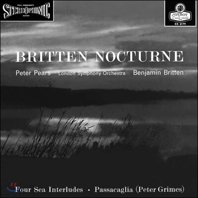 Peter Pears 벤자민 브리튼: 녹턴, '피터 그라임스' 가운데 네 바다의 간주곡과 파사칼리아 [2LP]