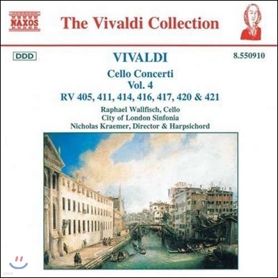 Raphael Wallfisch 비발디: 첼로 협주곡 4집 (Vivaldi: Cello Concertos Vol.4 - RV405, 411, 414, 416, 417, 420 & 421)