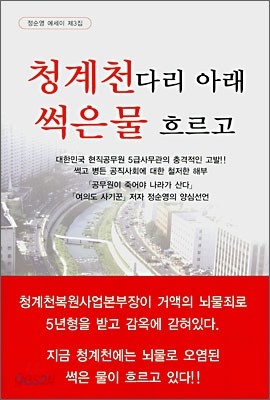 청계천다리 아래 썩은물 흐르고