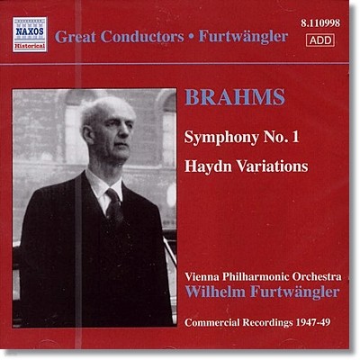 Wilhelm Furtwangler 브람스: 교향곡 1번, 하이든 변주곡 (1947, 1949년 녹음) (Brahms: Symphony Op.68, Haydn Variation) 