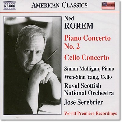 Jose Serebrier 로렘: 피아노 협주곡 2번, 첼로 협주곡 (Ned Rorem: Piano & Cello Concerto)