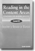 Reading in the Content Areas Level D : Teacher's Resource Manual