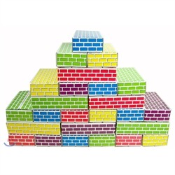 종이벽돌블럭(50pcs)/표면특수코팅처리/벽돌쌓기/쌓기블럭/가베/프뢰벨/몬테소리/어린이집/유치원