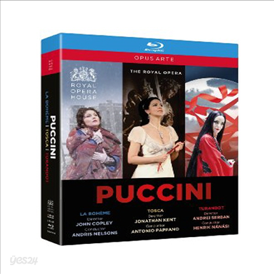 푸치니: 라 보엠, 토스카, 투란도트 -로얄 오페라 하우스 (Puccini Opera Collection - La Boheme, Tosca, Turandot) (한글무자막)(3Blu-ray Boxset)(2015)(Blu-ray)(한글무자막) - Andris Nelsons