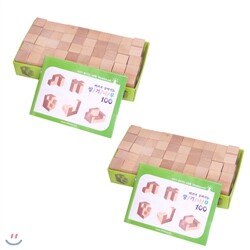 [무료배송][1+1 이벤트] 쌓기나무(원목 + 원목) + 목공풀(아모스) + 활용집 /초등수학교과연계/소마큐브 직접 만들기