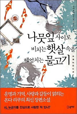 나뭇잎 사이로 비치는 햇살 속을 헤엄치는 물고기