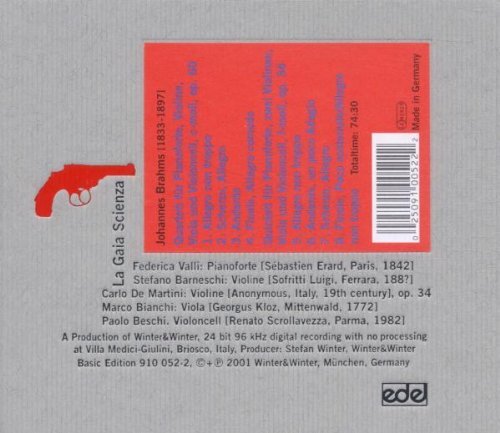 La Gaia Scienza 브람스: 피아노 사중주, 오중주 (Brahms: Piano Quartet Op.60, Piano Quintet Op.34) 라 가이아 시엔차