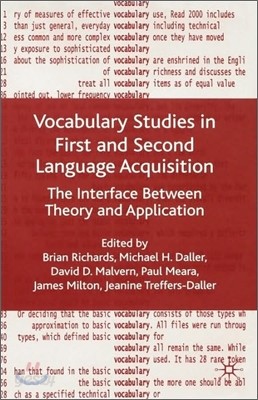 Vocabulary Studies in First and Second Language Acquisition: The Interface Between Theory and Application