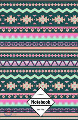 Gm&amp;co: Notebook Journal Dot-Grid, Lined, Graph, 120 Pages 5.5x8.5 (Boho Aztec Hipster Pattern)