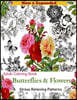 Adult Coloring Book: Butterflies and Flowers: Stress Relieving Designs