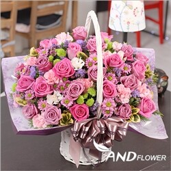 [전국꽃배달] 클래식(퍼플핑크) [생일선물 출산선물 꽃배달 결혼기념일선물 꽃바구니 어버이날선물 스승의날선물]