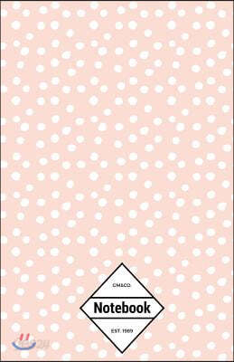 Gm&amp;co: Notebook Journal Dot-Grid, Lined, Graph, 120 Pages 5.5x8.5 (Pink Leopard Animal Dot Pattern)